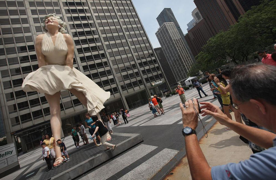 Estatua Marilyn (Chicago, EEUU). Foto: Getty Images.