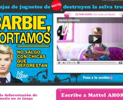 Las cajas de las muñecas Barbie destruyen la selva tropical. Campaña de GreenPeace